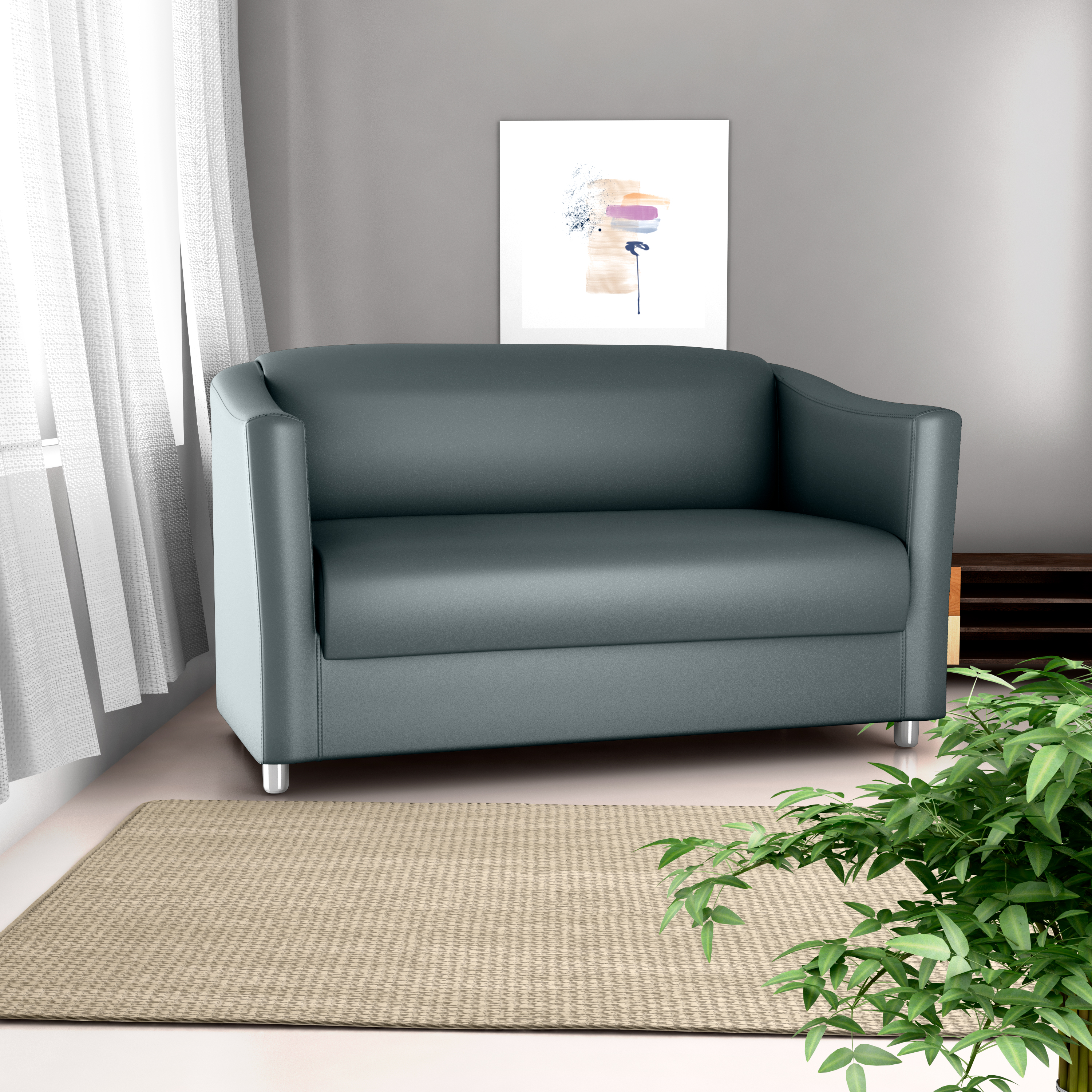Poltrona decorativa Bia 2 lugares Tecido: F-296 Corano