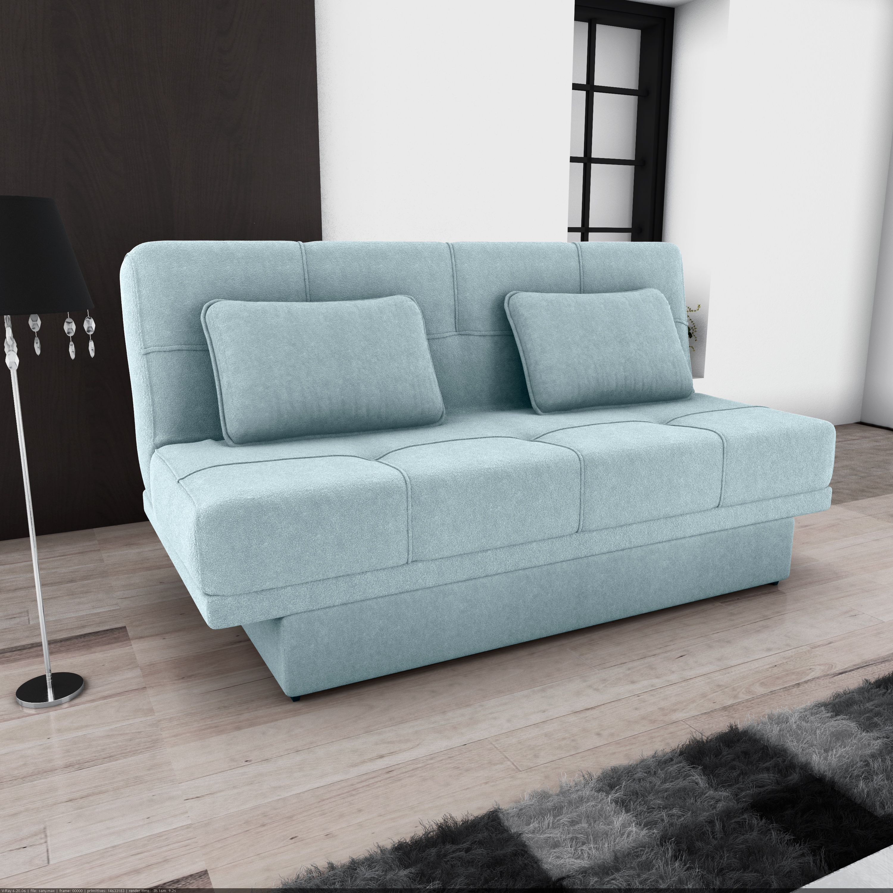 Sofa cama Sany Tecido: F-495 Bouclê