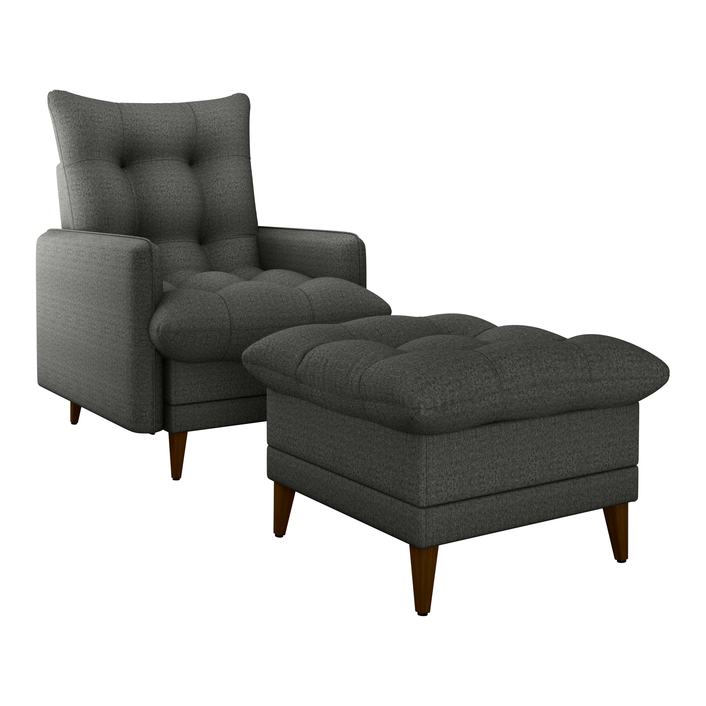 Poltrona + puff Montreal Tecido: E-484 Vancouver linen