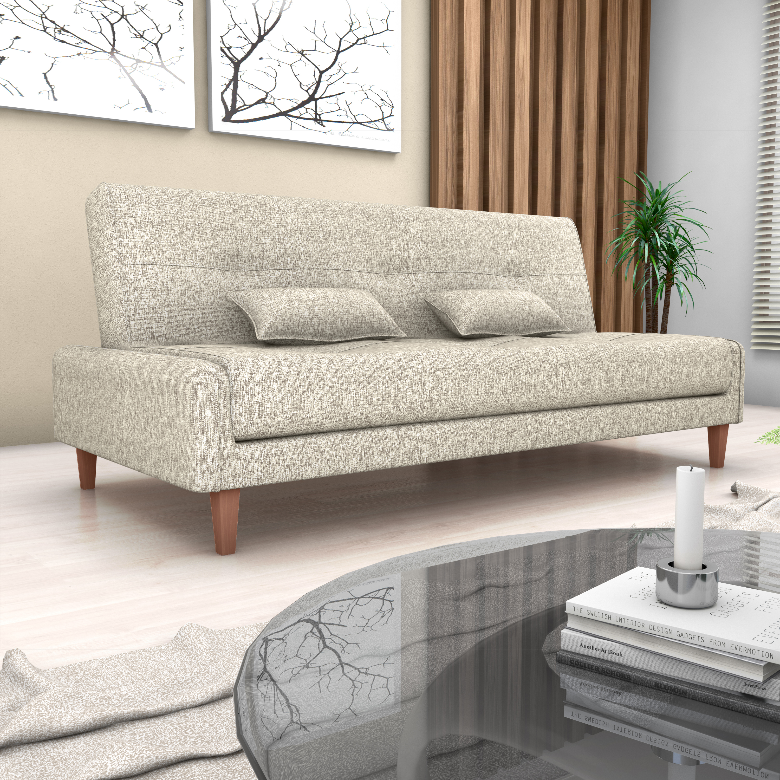 Sofa cama Blanca Tecido: F-490 Plano milenum