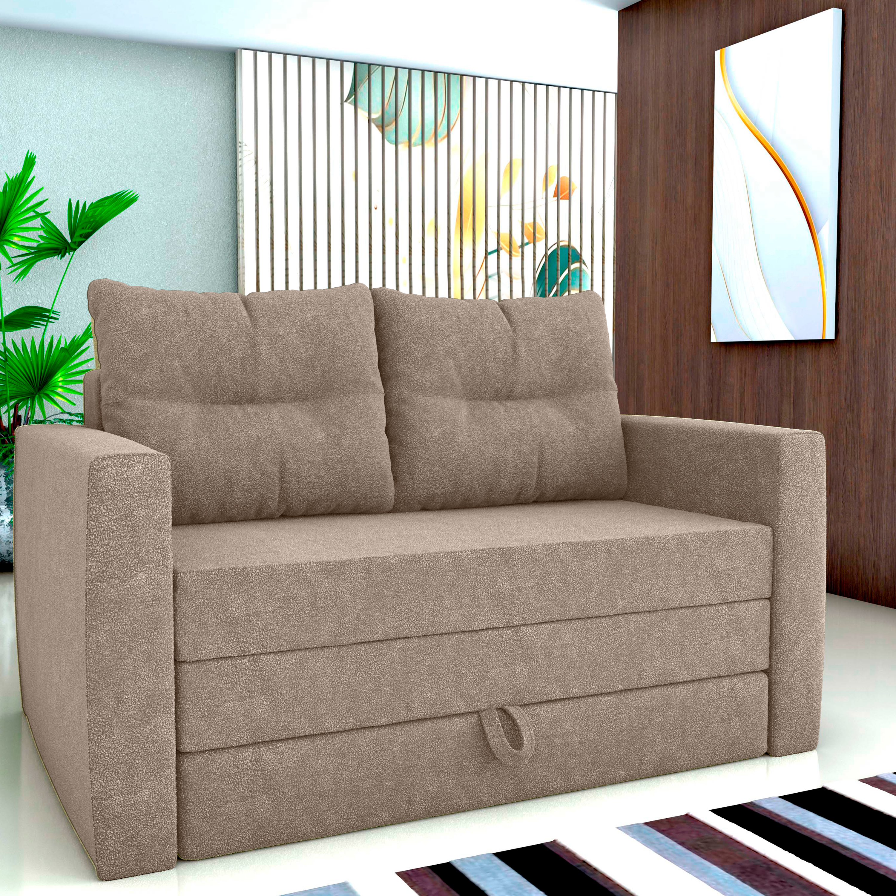 Sofa cama Luma Tecido: F-498 Bouclê