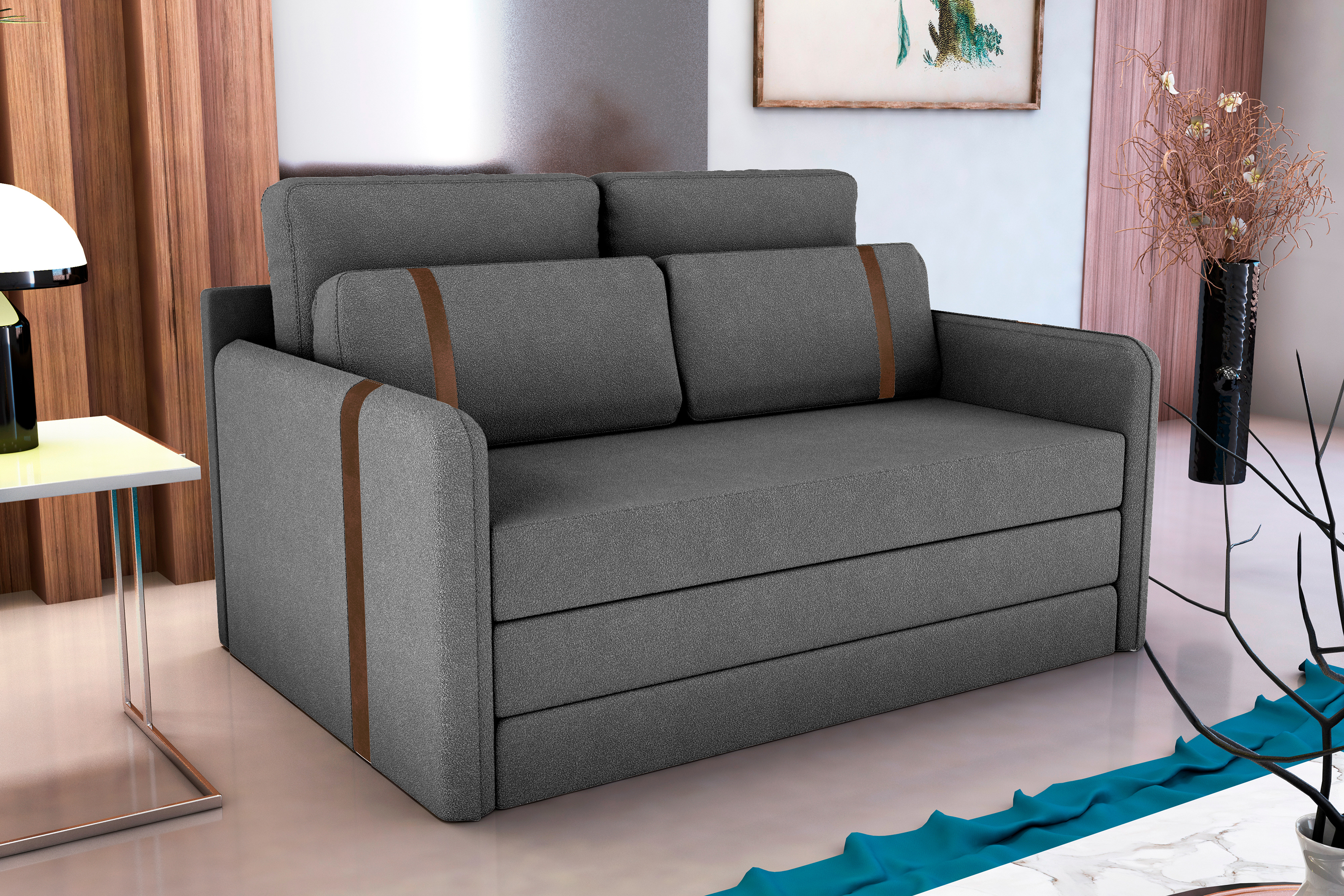 Sofa cama Martina new Tecido: F-497 Bouclê